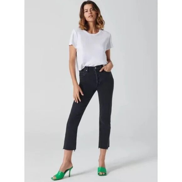 Aritzia Denim Forum Arlo High Rise Waist Straight Leg Button Fly Retro Frayed 29 - Picture 5 of 14